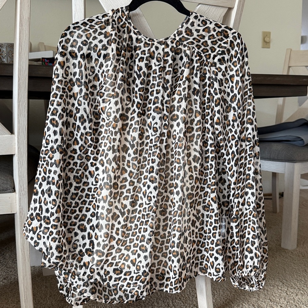 Maeve by Anthropologie leopard print top